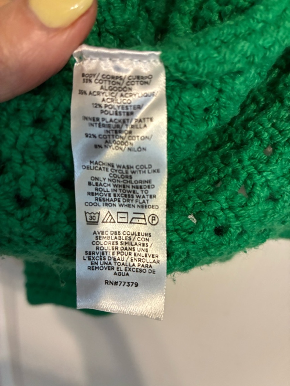 Ann Taylor Green Crochet Button-Front Cardigan - Picture 4 of 4